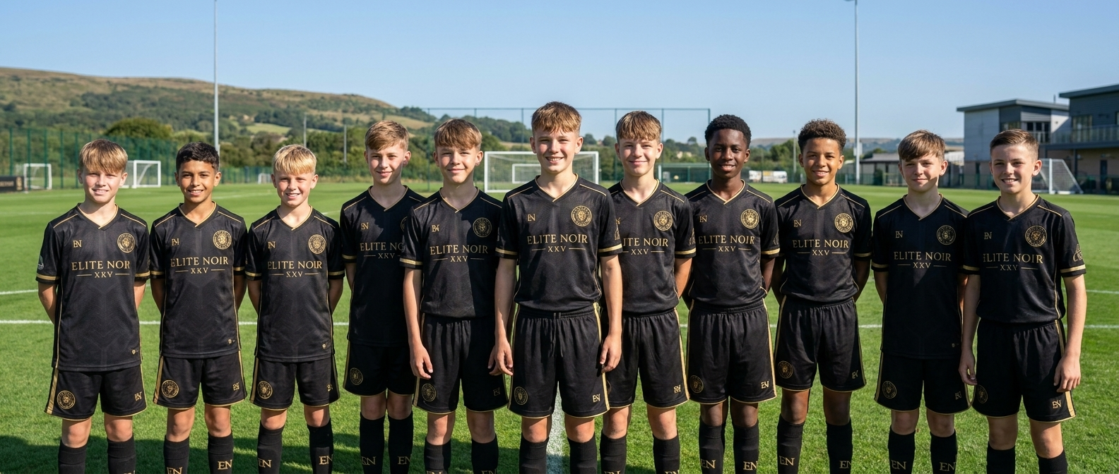 The Elite Noir XXV squad in the black and gold kit